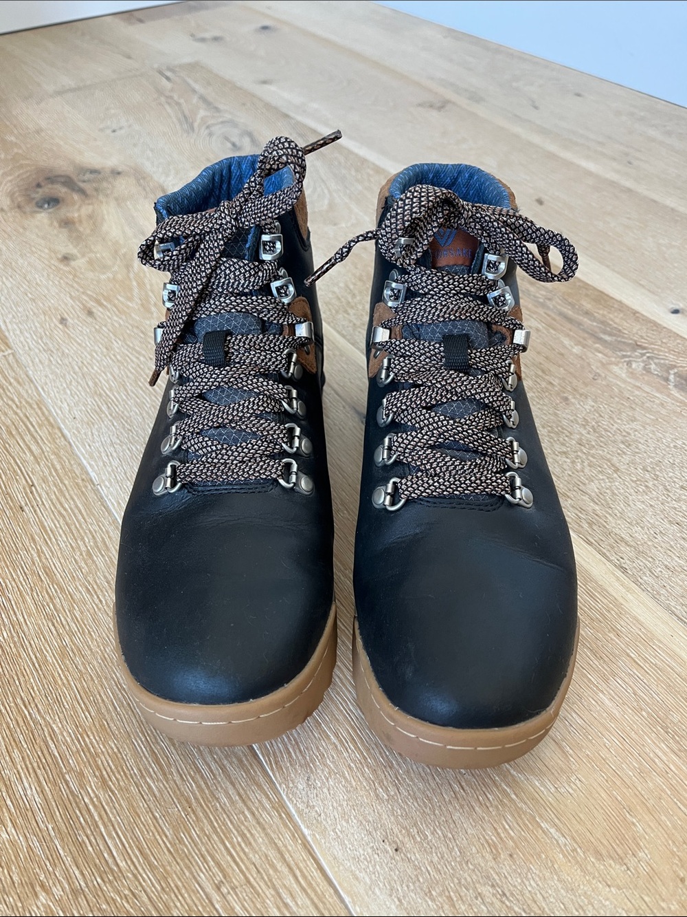 Forsake Women’s Navy Leather Winter Boots with Brown Sole